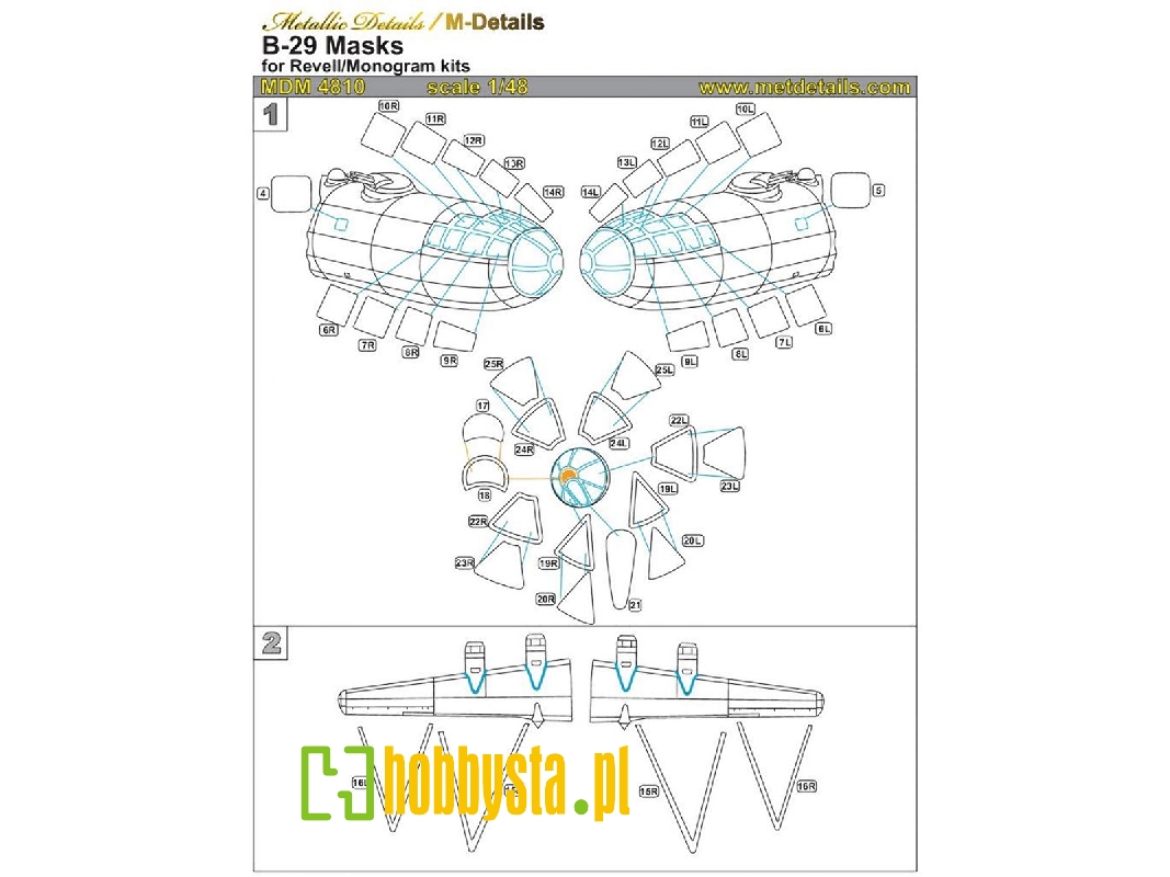 Boeing B-29 Superfortress Masks (Designed To Be Used With Monogram And Revell Kits) - zdjęcie 1