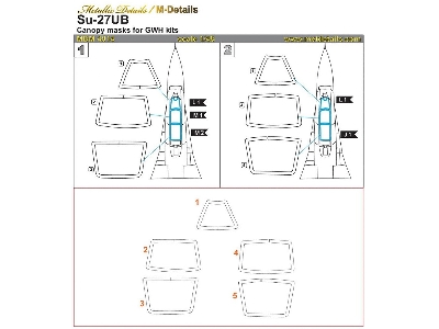 Sukhoi Su-27 Ub Canopy Masks (Designed To Be Used With Great Wall Hobby Kits) - zdjęcie 1
