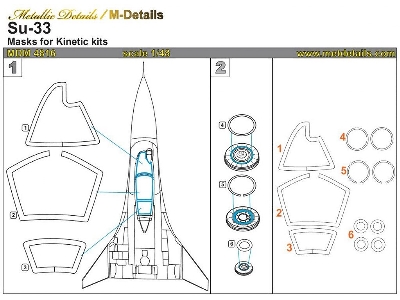 Sukhoi Su-33 Masks (Designed To Be Used With Kinetic Model Kits) - zdjęcie 1