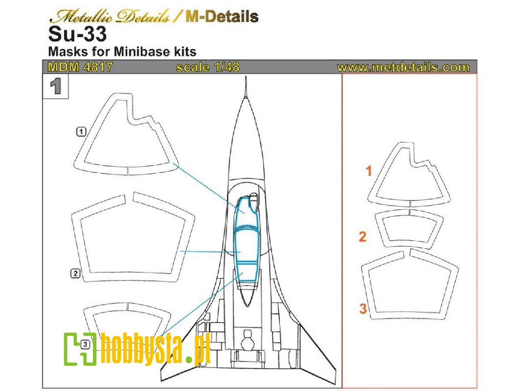 Sukhoi Su-33 Masks (Designed To Be Used With Minibase Kits) - zdjęcie 1