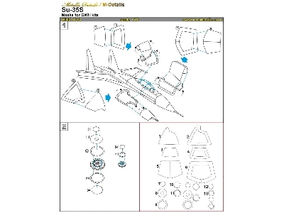 Sukhoi Su-35 S Masks (Designed To Be Used With Great Wall Hobby Kits) - zdjęcie 1