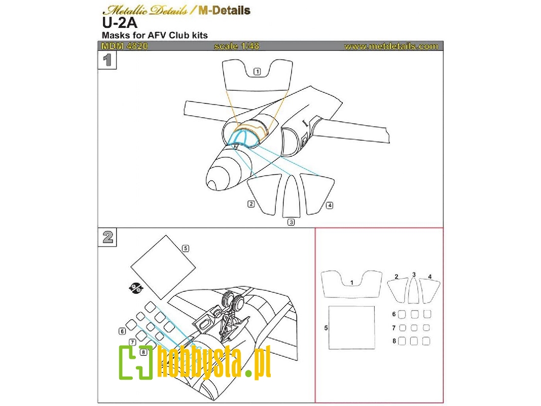 Lockheed U-2 A Masks (Designed To Be Used With Afv Club Kits) - zdjęcie 1 Lockheed U-2 A Masks (Designed To Be Used With Afv Club Kits) - zdjęcie 1