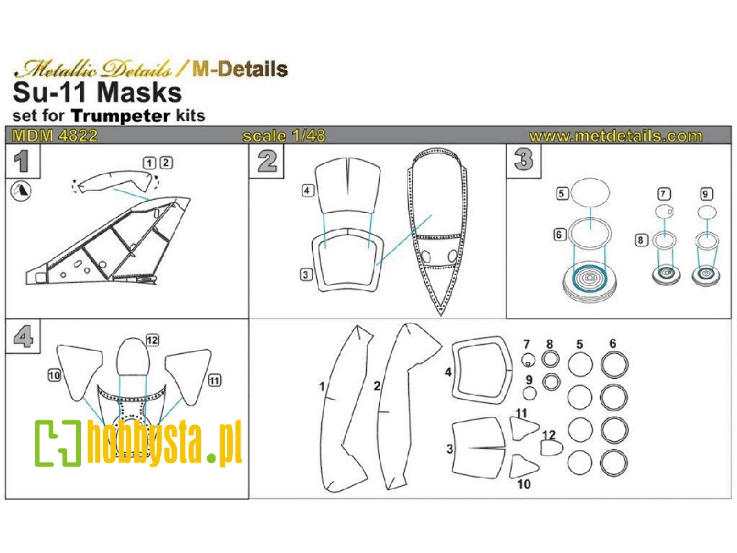 Sukhoi Su-11 Masks (Designed To Be Used With Trumpeter Kits) - zdjęcie 1