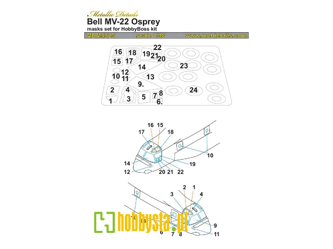 Bell Mv-22 Osprey - Masks Set (Designed To Be Used With Hobby Boss Kits) - zdjęcie 1