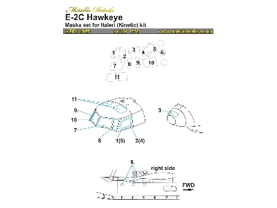 Grumman E-2 C Hawkeye - Masks Set (Designed To Be Used With Italeri And Kinetic Model Kits) - zdjęcie 1