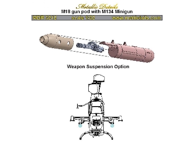 M18 Gun Pod With M134 Minigun (For Ah-1g Icm, Special Hobby And Revell Kits) - zdjęcie 7
