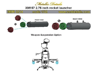 Xm157 2.75 Inch Rocket Launcher (For Ah-1g icm, Special Hobby And Revell Kits) - zdjęcie 5