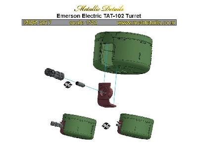 Emerson Electric Tat-102 Turret (For Ah-1g icm, Special Hobby And Revell Kits) - zdjęcie 4