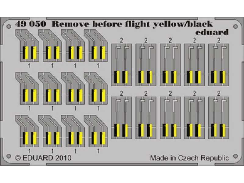 Remove Before Flight - yellow/ black 1/48 - blaszki - zdjęcie 1 Remove Before Flight - yellow/ black 1/48 - blaszki - zdjęcie 1