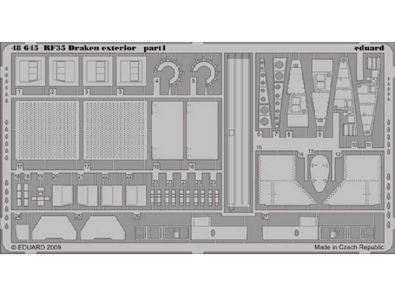  RF-35 Draken exterior 1/48 - Hasegawa - blaszki - zdjęcie 1