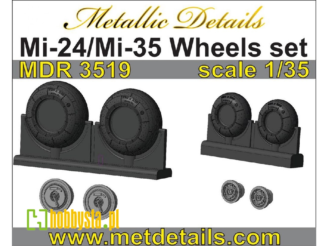 Mil Mi-24/Mi-35 Helicopter Wheels Set (Designed To Be Used With Trumpeter Kits) - zdjęcie 1