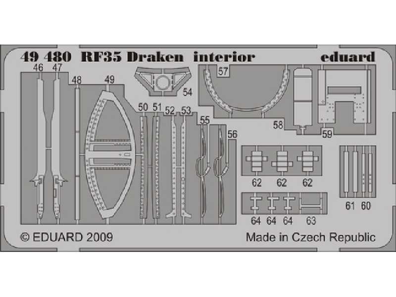 RF-35 Draken interior S. A. 1/48 - Hasegawa - blaszki - zdjęcie 1 RF-35 Draken interior S. A. 1/48 - Hasegawa - blaszki - zdjęcie 1