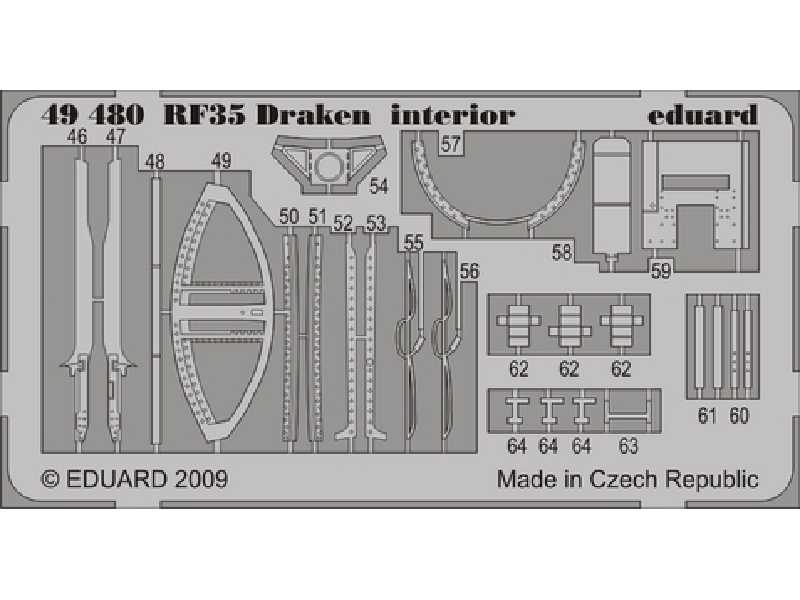  RF-35 Draken interior S. A. 1/48 - Hasegawa - blaszki - zdjęcie 1