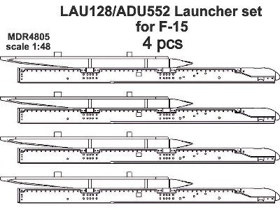Lau-128/Adu-552 Launcher Set For Mcdonnell F-15 Eagle (Designed To Be Used With Academy And Tamiya Kits) - zdjęcie 2