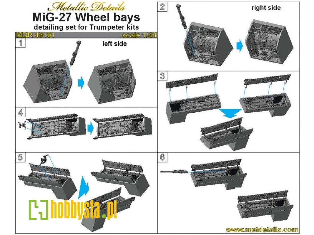 Mikoyan Mig-27 Wheel Bays (Designed To Be Used With Trumpeter Kits) - zdjęcie 1 Mikoyan Mig-27 Wheel Bays (Designed To Be Used With Trumpeter Kits) - zdjęcie 1