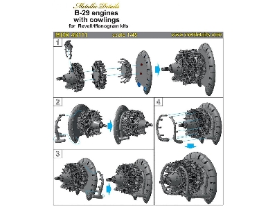 Boeing B-29 Engines With Cowlings (Designed To Be Used With Monogram And Revell Kits) - zdjęcie 4