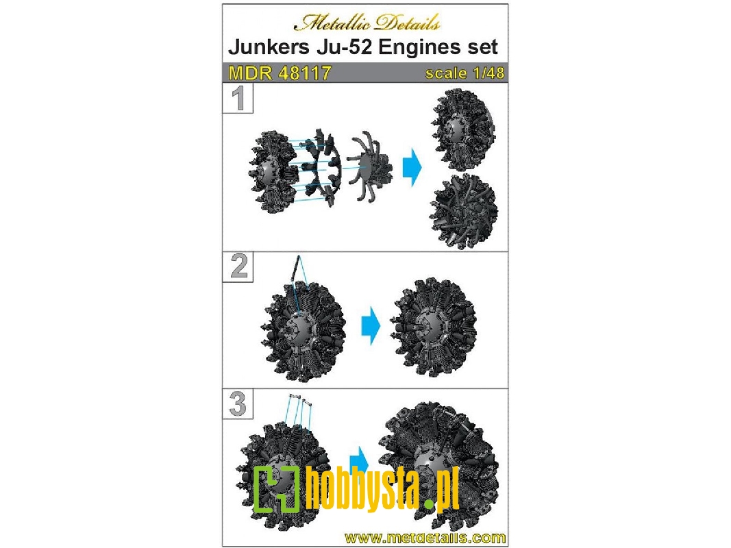 Junkers Ju-52 - Engines Set (Designed To Be Used With Monogram And Revell Kits) - zdjęcie 1