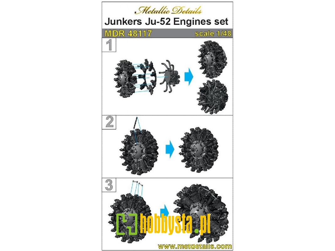 Junkers Ju-52 - Engines Set (Designed To Be Used With Monogram And Revell Kits) - zdjęcie 1