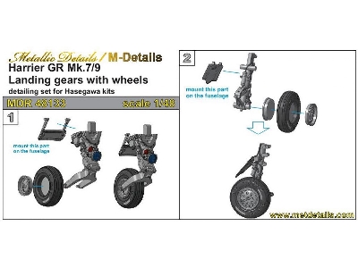 Bae Harrier Gr Mk.7/9 - Landing Gear With Wheels (Designed To Be Used With Hasegawa Kits) - zdjęcie 1