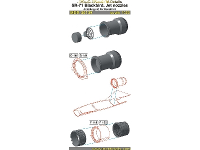 Lockheed Sr-71 Blackbird - Jet Nozzles (Designed To Be Used With Revell Kits) - zdjęcie 1