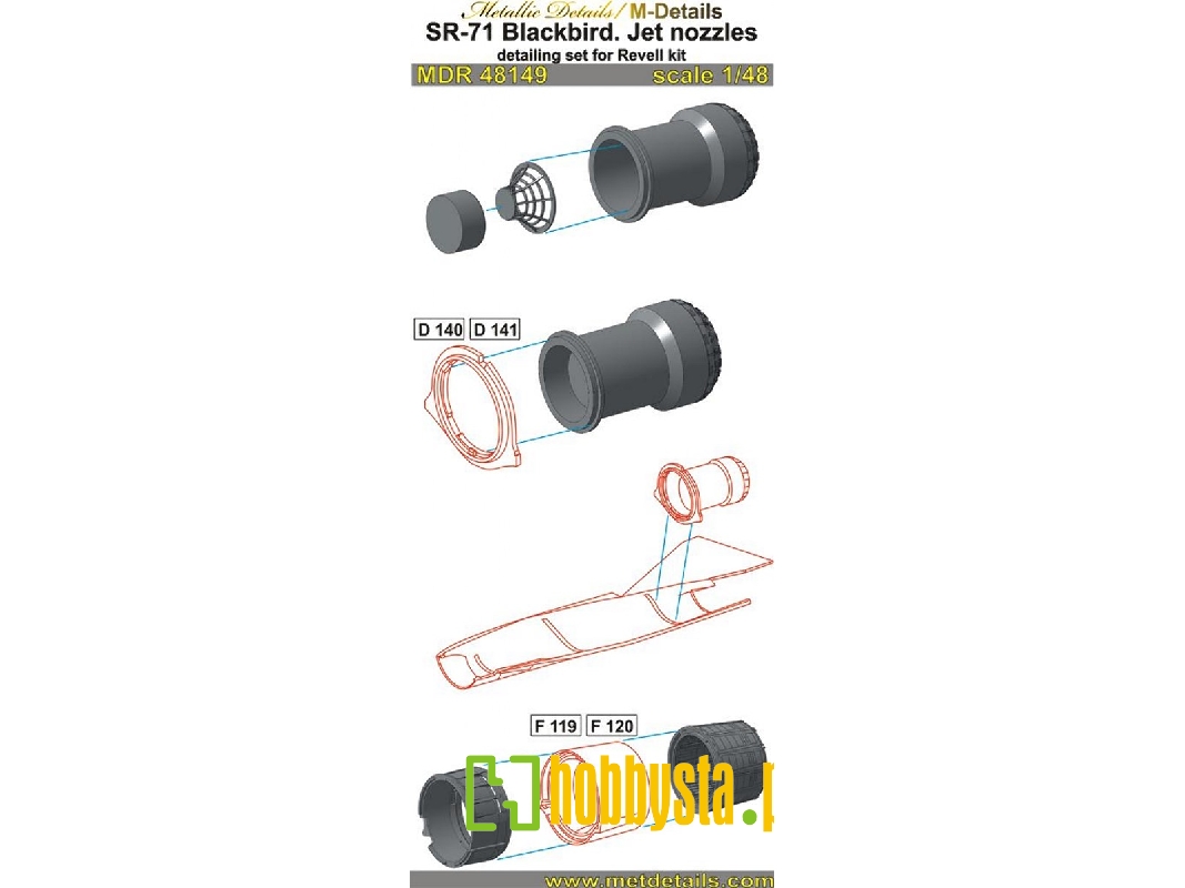 Lockheed Sr-71 Blackbird - Jet Nozzles (Designed To Be Used With Revell Kits) - zdjęcie 1 Lockheed Sr-71 Blackbird - Jet Nozzles (Designed To Be Used With Revell Kits) - zdjęcie 1