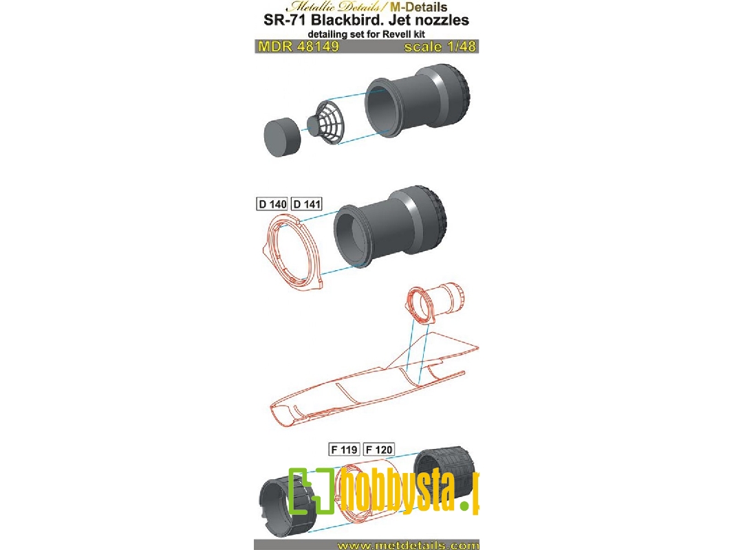 Lockheed Sr-71 Blackbird - Jet Nozzles (Designed To Be Used With Revell Kits) - zdjęcie 1