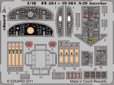  S-2E interior S. A 1/48 - Kinetic - blaszki - zdjęcie 2