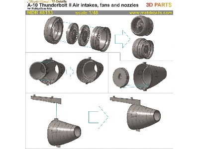 Fairchild A-10 A/B/C Thunderbolt Ii - Air Intakes, Fans And Nozzles (Designed To Be Used With Hobby Boss Kits) - zdjęcie 1