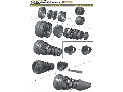 Fairchild A-10 A/B/C Thunderbolt Ii - Engine Set (Designed To Be Used With Hobby Boss Kits) - zdjęcie 8