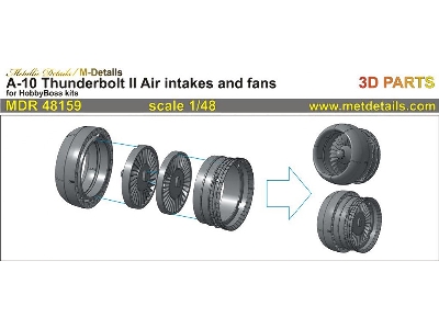 Fairchild A-10 A/B/C Thunderbolt Ii - Air Intakes And Fans (Designed To Be Used With Hobby Boss Kits) - zdjęcie 1