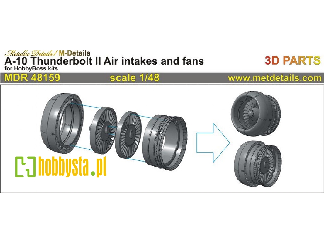 Fairchild A-10 A/B/C Thunderbolt Ii - Air Intakes And Fans (Designed To Be Used With Hobby Boss Kits) - zdjęcie 1 Fairchild A-10 A/B/C Thunderbolt Ii - Air Intakes And Fans (Designed To Be Used With Hobby Boss Kits) - zdjęcie 1