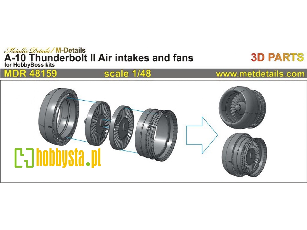 Fairchild A-10 A/B/C Thunderbolt Ii - Air Intakes And Fans (Designed To Be Used With Hobby Boss Kits) - zdjęcie 1