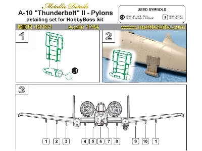 Fairchild A-10 Thunderbolt Ii - Pylons Detailling Set (Designed To Be Used With Hobby Boss ) - zdjęcie 2