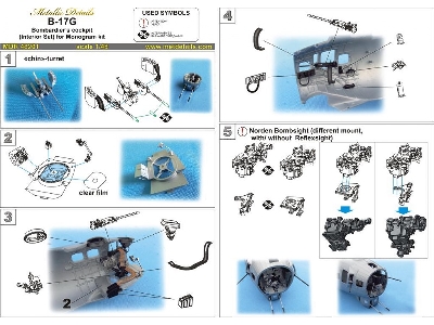 Boeing B-17g - Bombardier's Cockpit Interior Set (For Monogram Kits) - zdjęcie 2