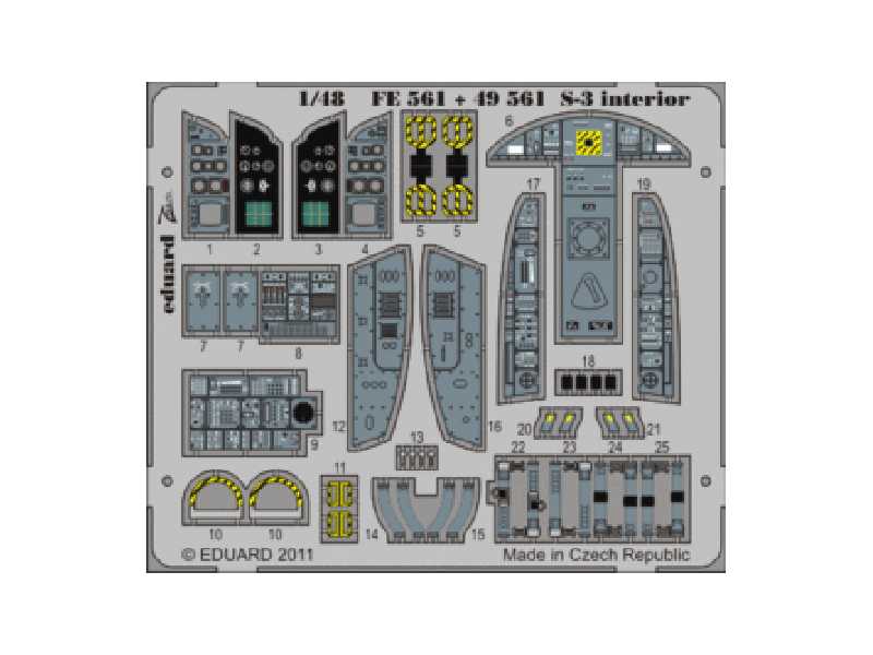 S-3 interior S. A. 1/48 - Italeri - blaszki - zdjęcie 1 S-3 interior S. A. 1/48 - Italeri - blaszki - zdjęcie 1