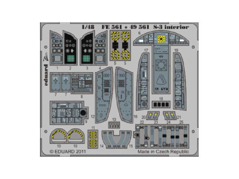  S-3 interior S. A. 1/48 - Italeri - blaszki - zdjęcie 1