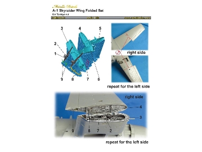 Douglas A-1h/J Skyraider - Wing Folded Set (Designed To Be Used With Tamiya Kits) - zdjęcie 5