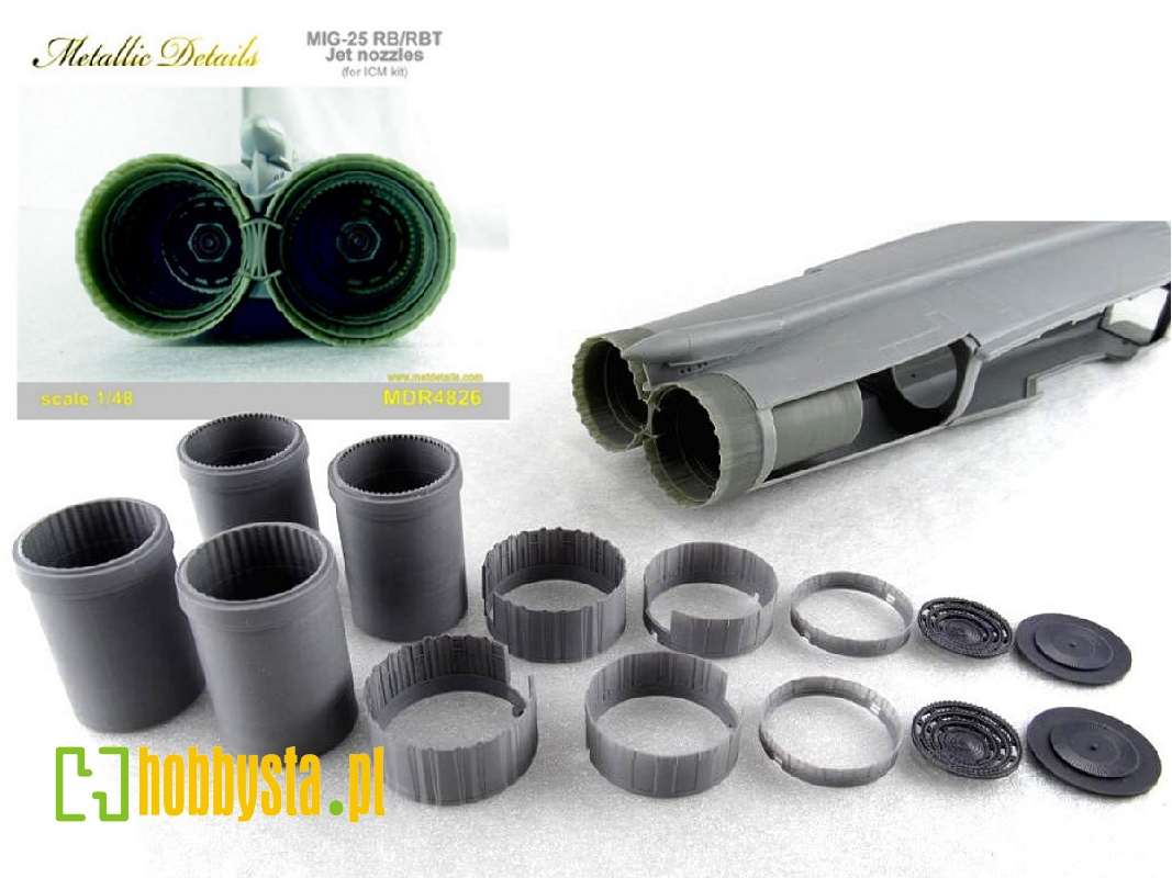 Mikoyan Mig-25 Rb / Rbt - Jet Nozzles (Designed To Be Used With Icm Kits) - zdjęcie 1 Mikoyan Mig-25 Rb / Rbt - Jet Nozzles (Designed To Be Used With Icm Kits) - zdjęcie 1