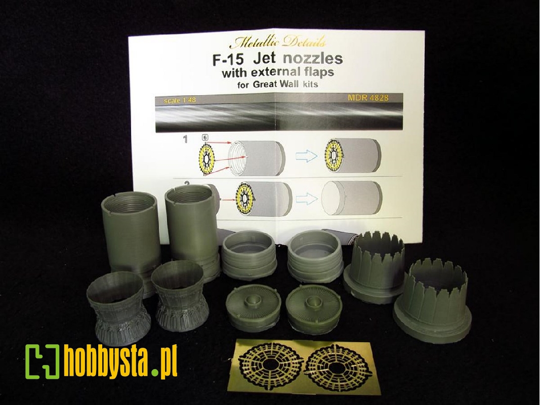 Mcdonnell-douglas F-15 E Strike Eagle - Jet Nozzles With External Flaps (Designed To Be Used With Great Wall Hobby Kits) - zdję Mcdonnell-douglas F-15 E Strike Eagle - Jet Nozzles With External Flaps (Designed To Be Used With Great Wall Hobby Kits) - zdję
