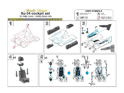 Sukhoi Su-34 Fullback Cockpit Set (Designed To Be Used With Hobby Boss And Kitty Hawk Model Kits) - zdjęcie 11