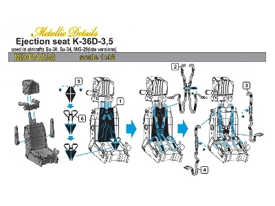 Ejection Seat K-36 D-3.5 For: Su-34, Su-35 And Mig-29 (Designed To Be Used With Great Wall Hobby And Kitty Hawk Model Kits) - zd