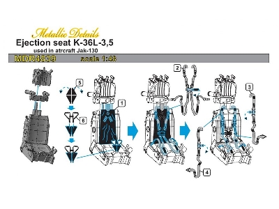 Ejection Seat K-36 L-3.5 For Yak-130 (Designed To Be Used With Kitty Hawk Model Kits) - zdjęcie 7