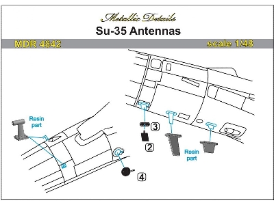 Sukhoi Su-35 - Antennas (Designed To Be Used With Kitty Hawk Model Kits) - zdjęcie 1