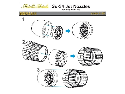 Sukhoi Su-34 - Jet Nozzles (Designed To Be Used With Kitty Hawk Model Kits) - zdjęcie 1