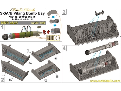 Lockheed S-3 A/B Viking - Bomb Bay With Torpedoes Mark 46 (For Italeri Kits) - zdjęcie 7