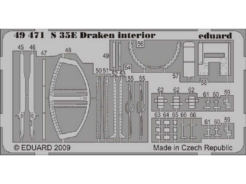 S 35E Draken interior S. A. 1/48 - Hasegawa - blaszki - zdjęcie 1 S 35E Draken interior S. A. 1/48 - Hasegawa - blaszki - zdjęcie 1