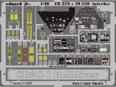  SB2C-1 interior 1/48 - Accurate Miniatures - blaszki - zdjęcie 1