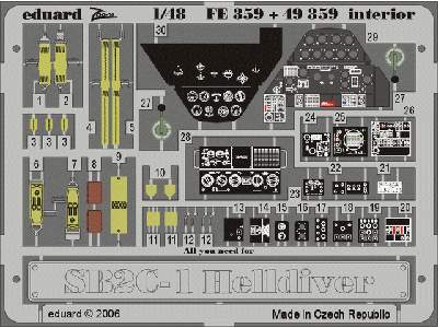  SB2C-1 interior 1/48 - Accurate Miniatures - blaszki - zdjęcie 2