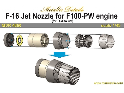 Lockheed-martin F-16 C - Jet Nozzle For Engine F100-pw (Designed To Be Used With Tamiya Kits) - zdjęcie 1