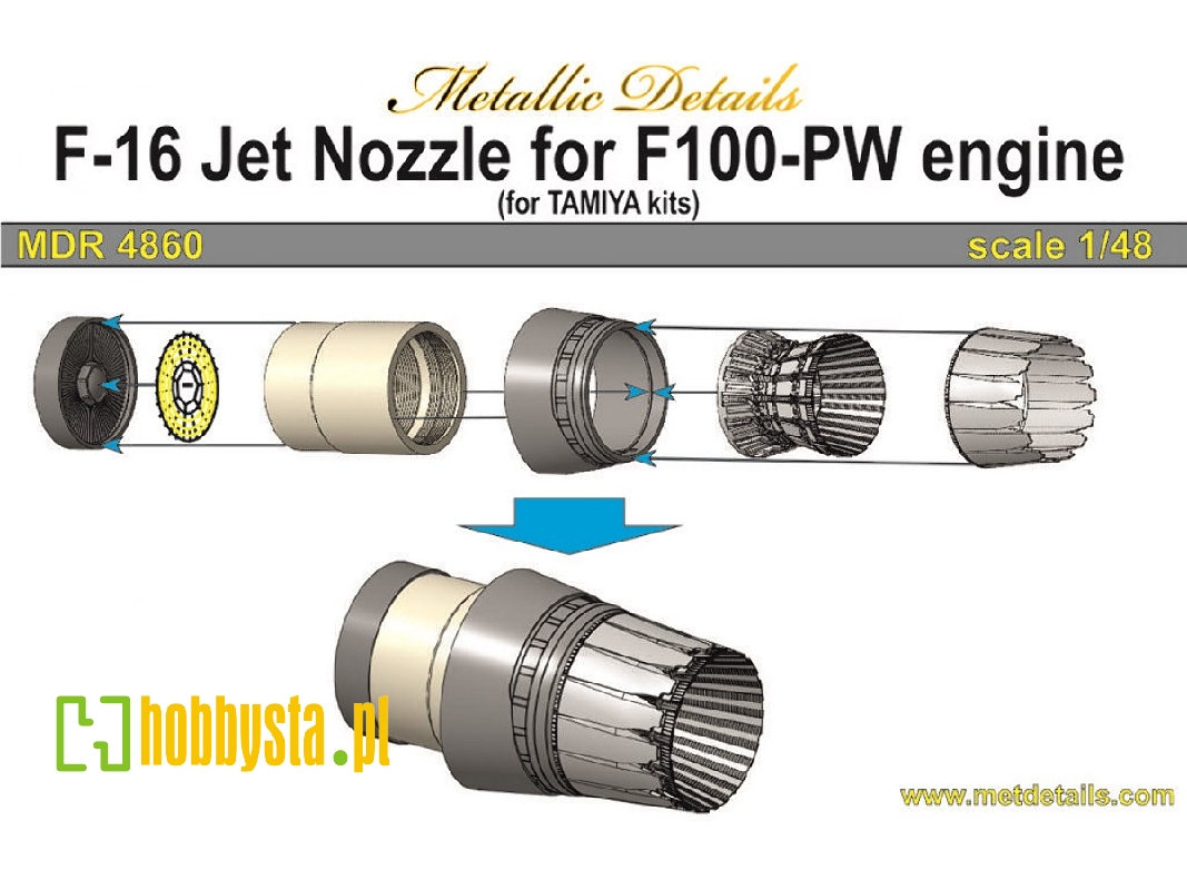 Lockheed-martin F-16 C - Jet Nozzle For Engine F100-pw (Designed To Be Used With Tamiya Kits) - zdjęcie 1